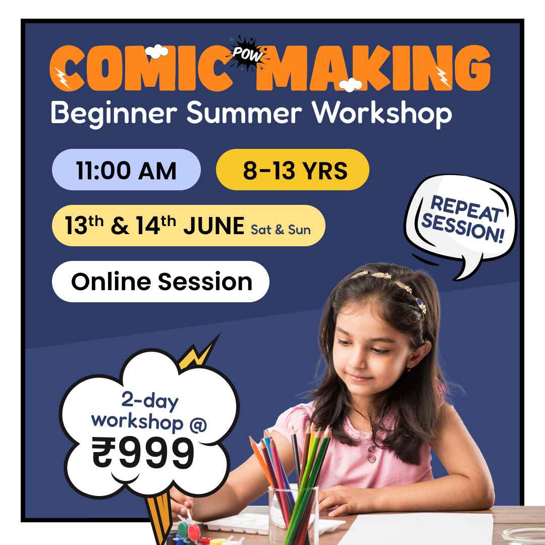 [13th-14st June] Comic Making - Beginner Summer Workshop: neOwn x Ritu Desai | Learn Comic Creation, Storyboarding & Dialogue for 8–13 yrs | Online Workshops for Kids