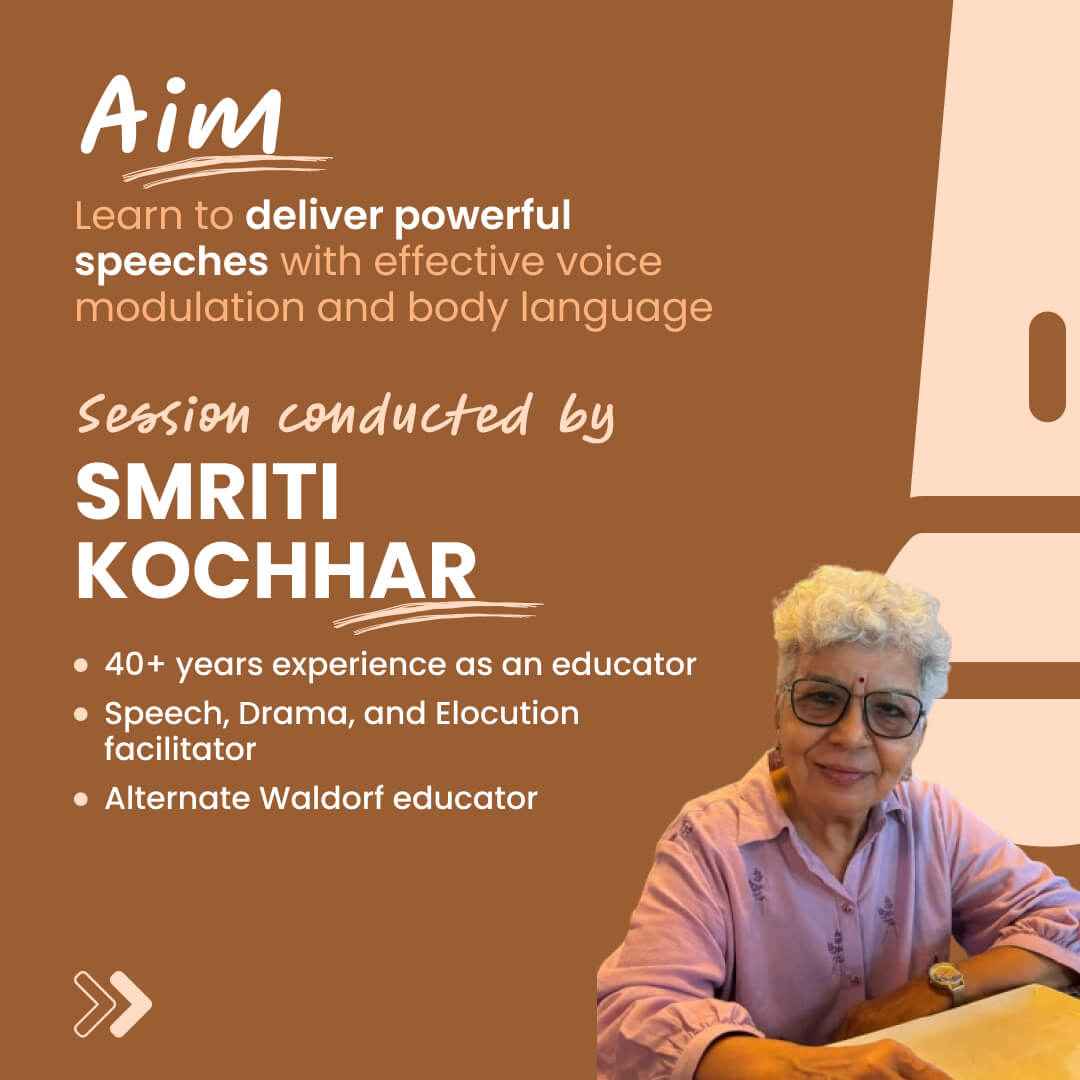 [13th-14th June] Speech Delivery - Famous Speeches Workshop: neOwn x Smriti Kochhar | Learn Voice Modulation & Powerful Speech Delivery for 8–12 yrs | Online Workshops for Kids