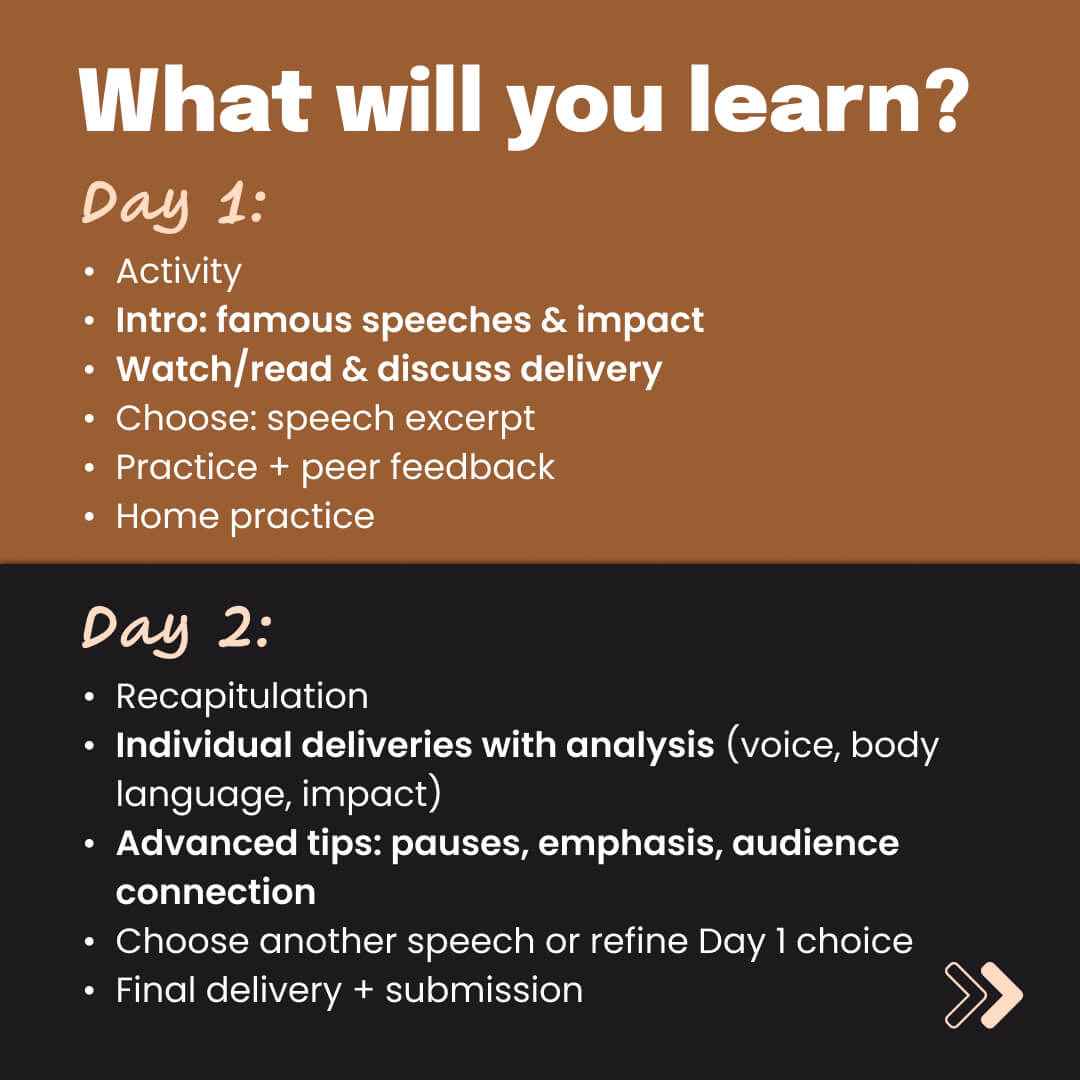 [13th-14th June] Speech Delivery - Famous Speeches Workshop: neOwn x Smriti Kochhar | Learn Voice Modulation & Powerful Speech Delivery for 8–12 yrs | Online Workshops for Kids